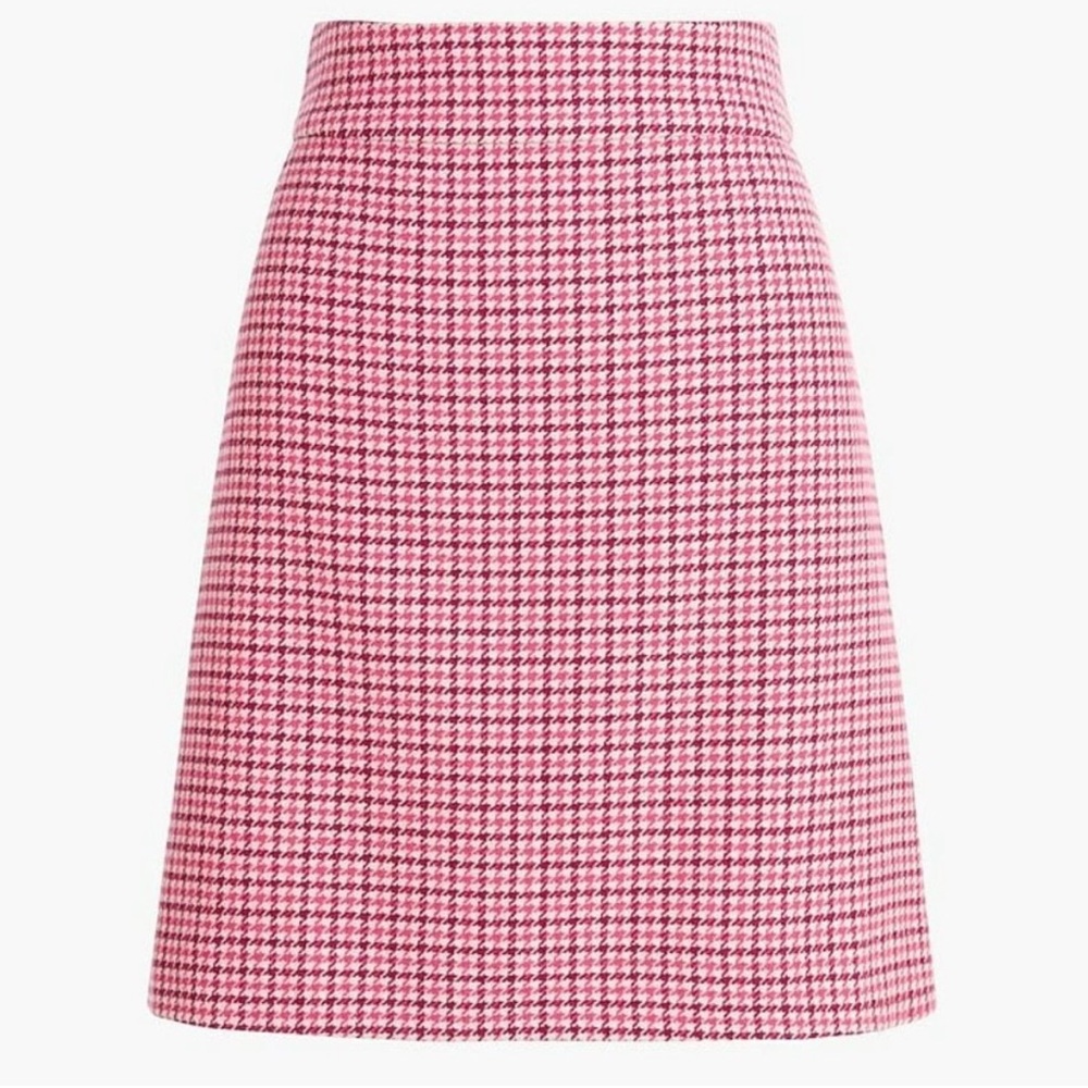 Pink Houndstooth Women's Skirt